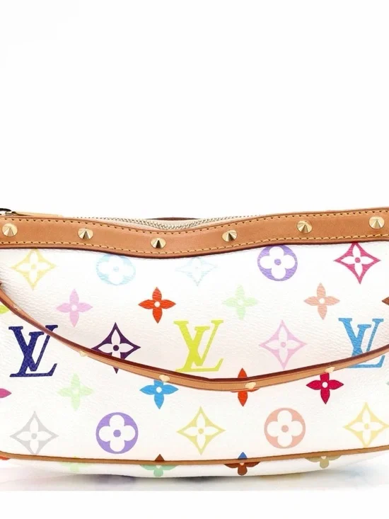 Louis Vuitton Multicolor Monogram White Mini Pochette with Tan Trim - Picture 13 of 13
